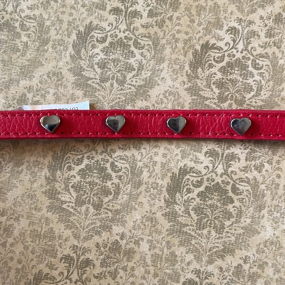 Bond & Co All Heart Red Leather Dog Collar